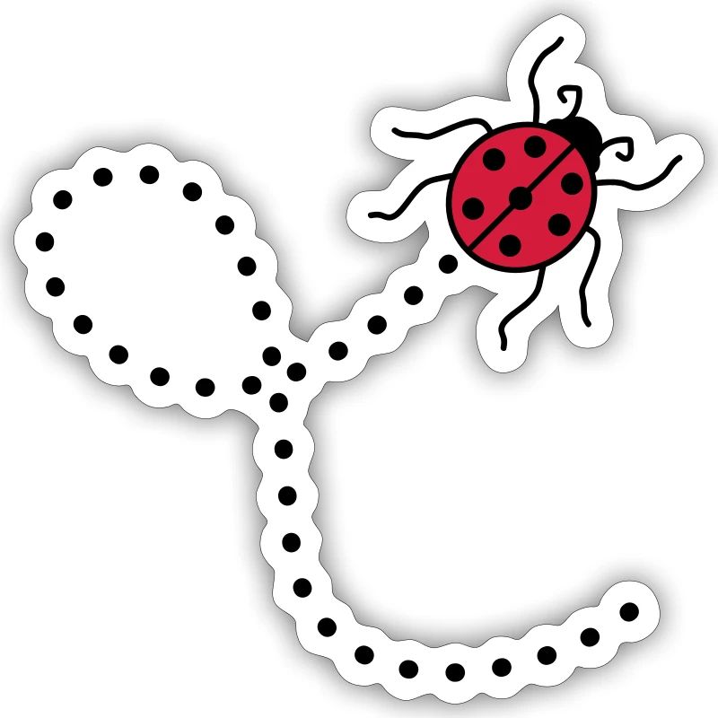 line dashed path path ladybug small sues