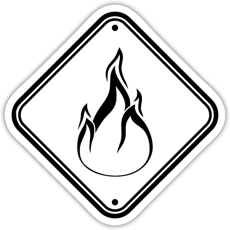 warning sign shield caution caution danger feu