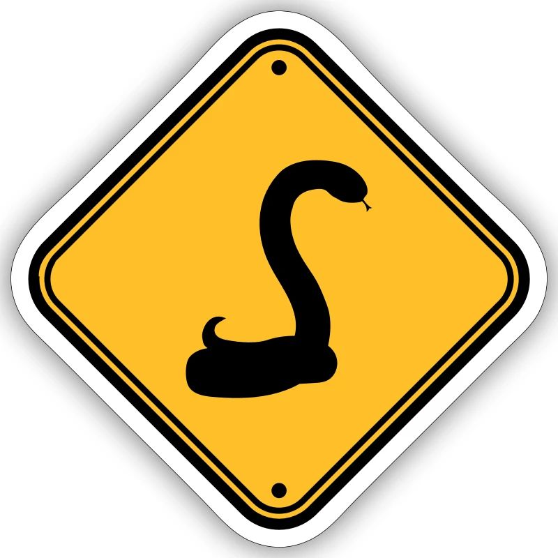 snake caution caution caution note sign s