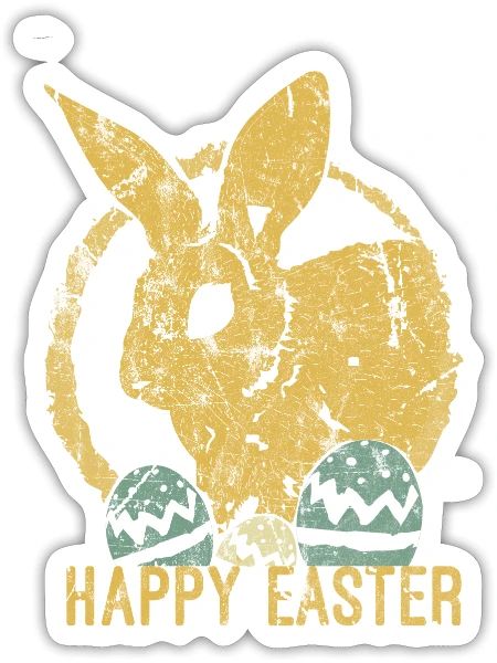Ostern - Sticker Größe S (10 x 10 cm) - Mattweiß - Vorne