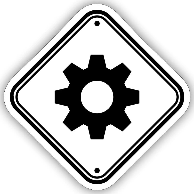 engineer gear danger shield zone caution mecha