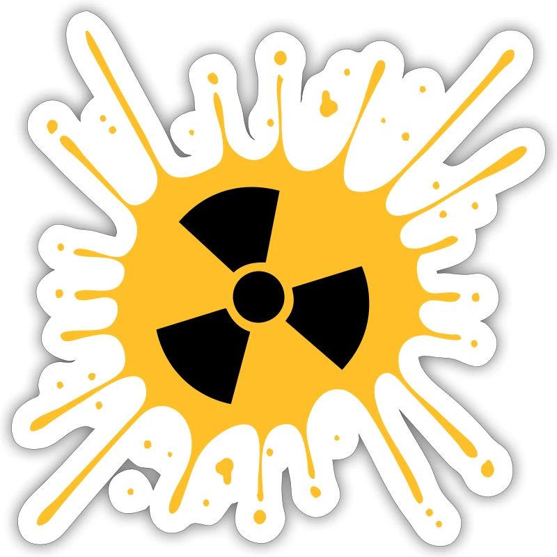 atomic symbol radioactive warning caution note