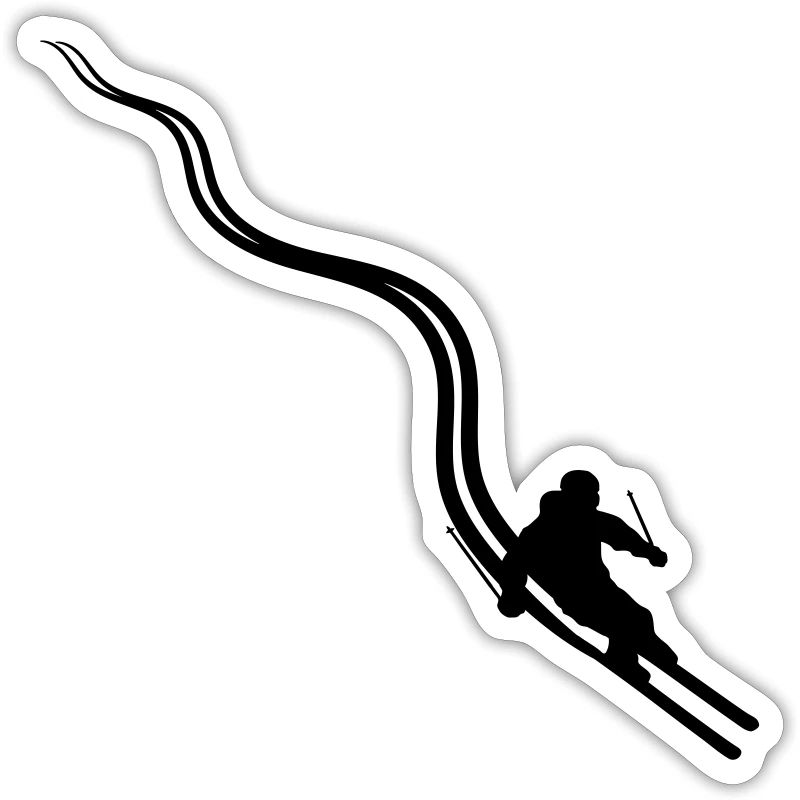 trails line path tracks ski ride down mountain w