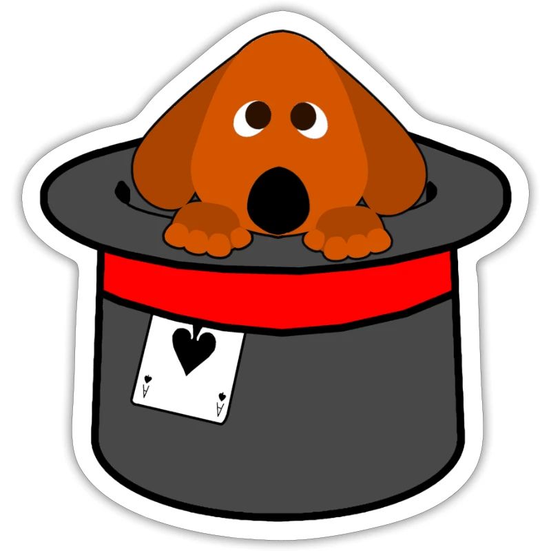Cute Dog in Magic Hat Wizard Magic Gift