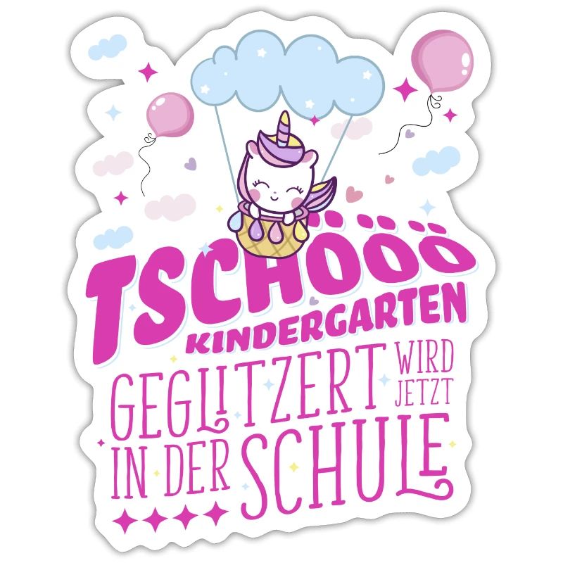 Tschööö Kindergarten geglitzert wird in der Schule