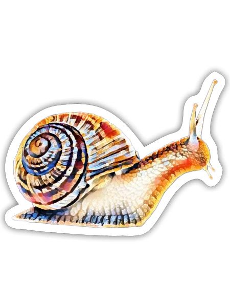 Schnecke - Sticker Größe S (10 x 10 cm) - Mattweiß - Vorne