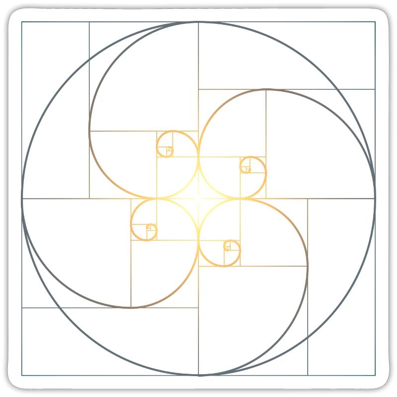Fibonacci spirales géométrie de la section dorée Phi