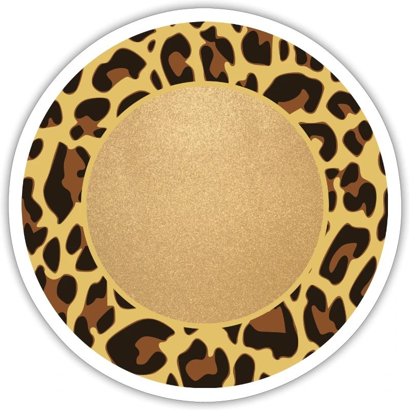 Leopard Pattern Leopard Print Circle Frame Name