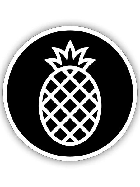 pineapple - Sticker size S (10 x 10 cm) - white matte - Front