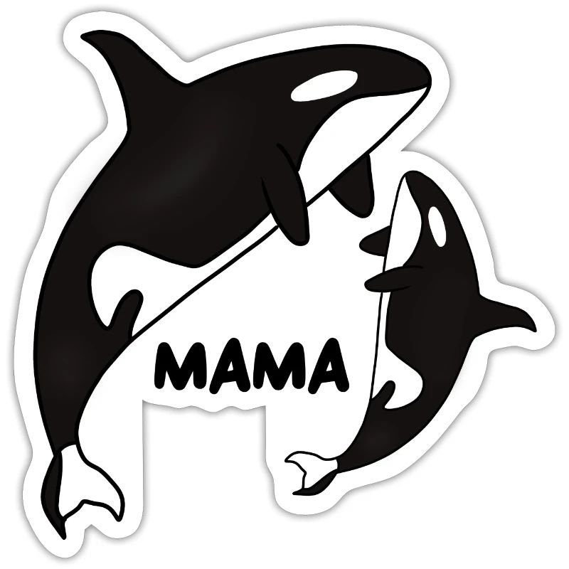 Mama Orca mit Cub, Ozean Tier, Mutter