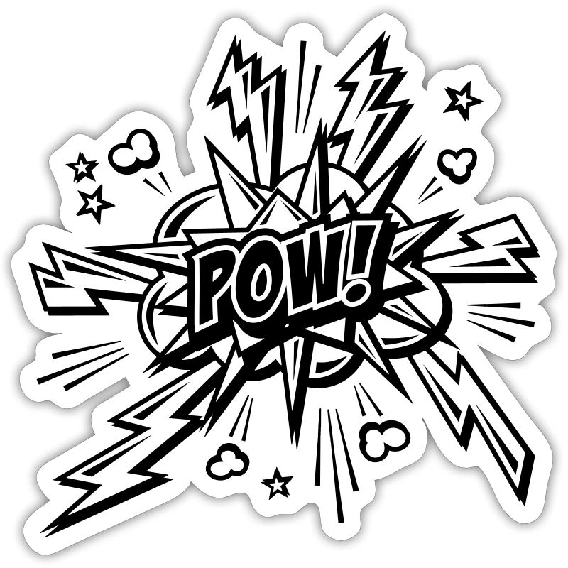 Pow! Comic line drawing