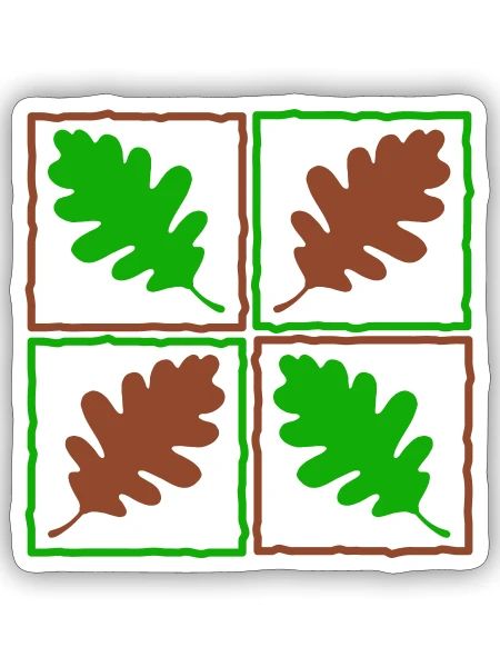 Oak Leaves German Forest Leaves Acorns Autumn - Sticker size S (10 x 10 cm) - white matte - Front