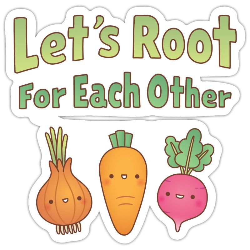 Cute Root Vegetables Lets Root For Each Other