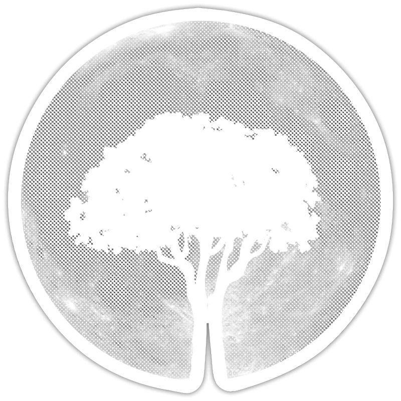 MOND TREE black and white, retro, grid effect