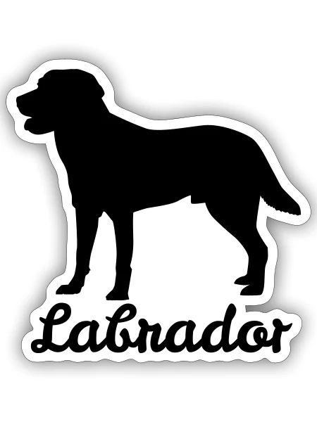 Labrador Retriever - Cadeau pour chien Labbi - Sticker taille S (10 x 10 cm) - blanc mat - Devant