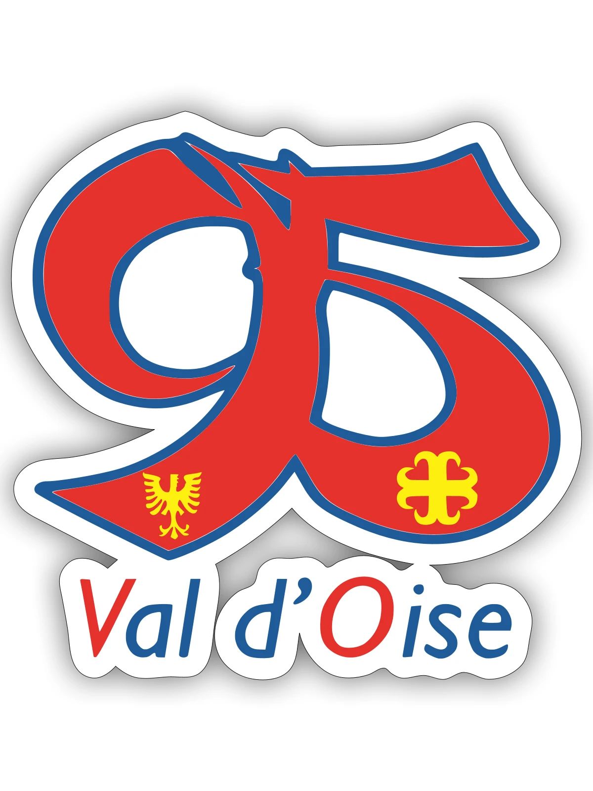 Val d'oise 95 - Sticker Größe S (10 x 10 cm) - Mattweiß - Vorne