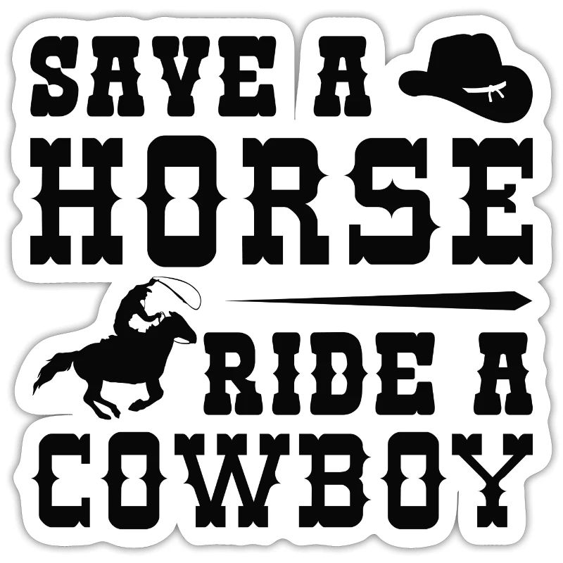 Rette einen Pferderitt auf einem Cowboy