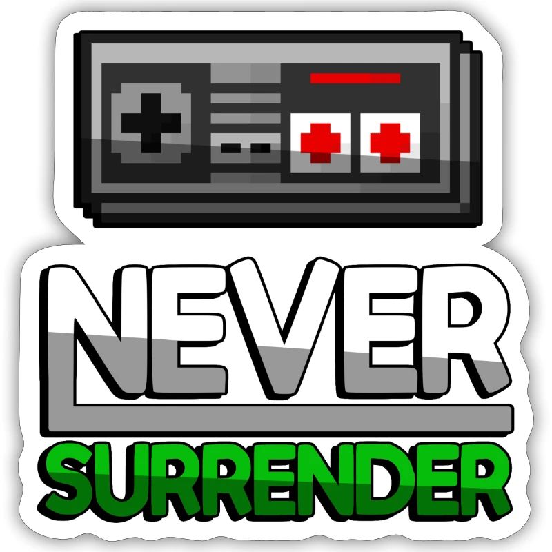 NEVER SURRENDER (Green) + NES Controller - Gaming