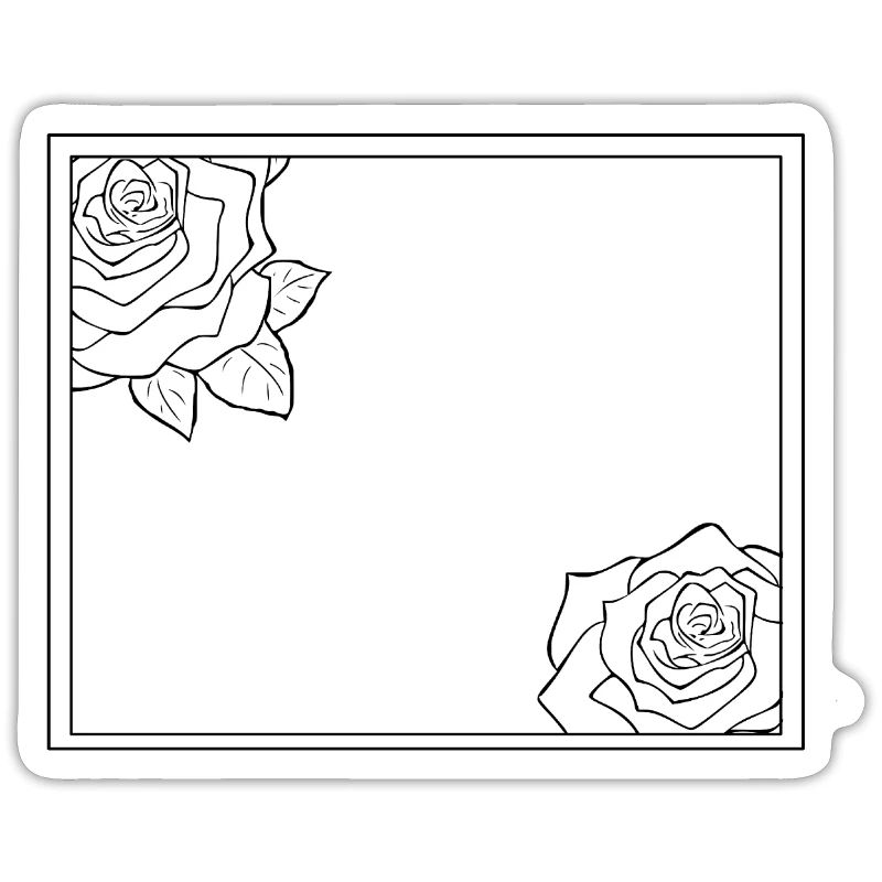 Rectangular frame with roses