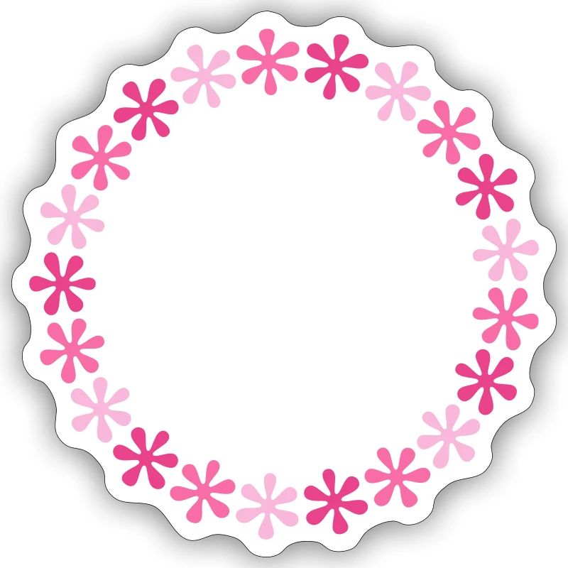 Pattern Frame Circle Flowers