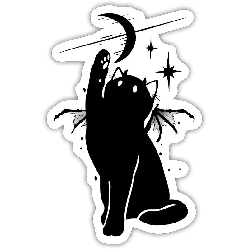 Chat noir dans l'espace