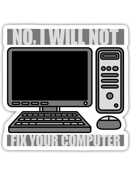 not fix your computer - Sticker Größe S (10 x 10 cm) - Mattweiß - Vorne
