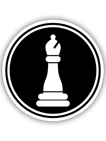 Schachfigur symbol - Sticker Größe S (10 x 10 cm) - Mattweiß - Vorne