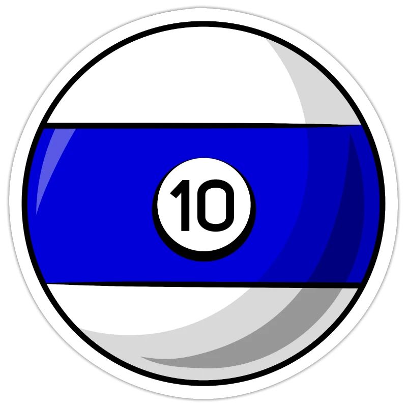 Boule de billard 10 Billard bleu dix
