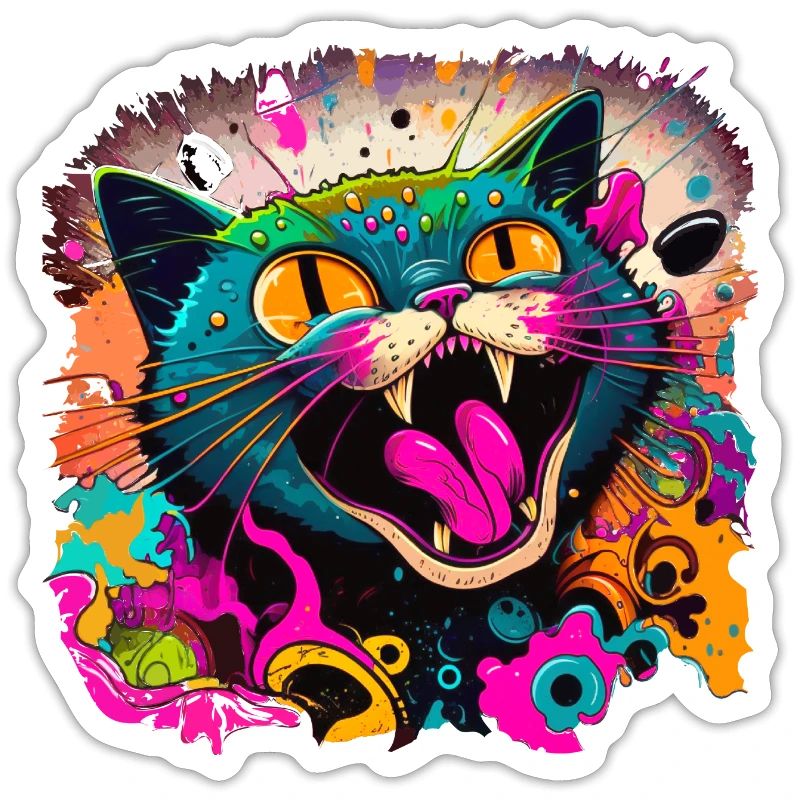 Chat dans le style graffiti