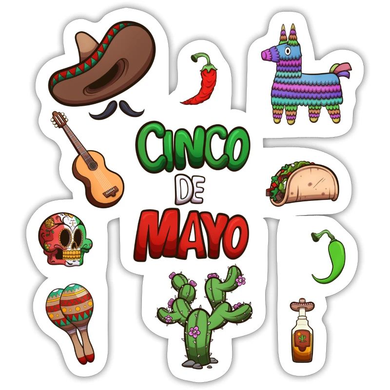 Cinco De Mayo Cartoon Elements