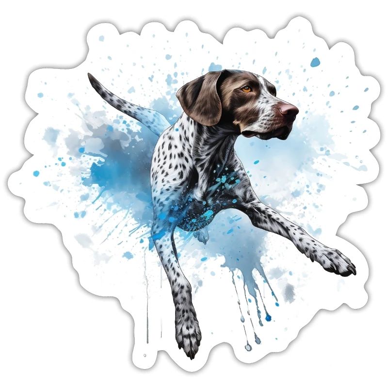 German-shorthair-pointer Dock-Diving into Water