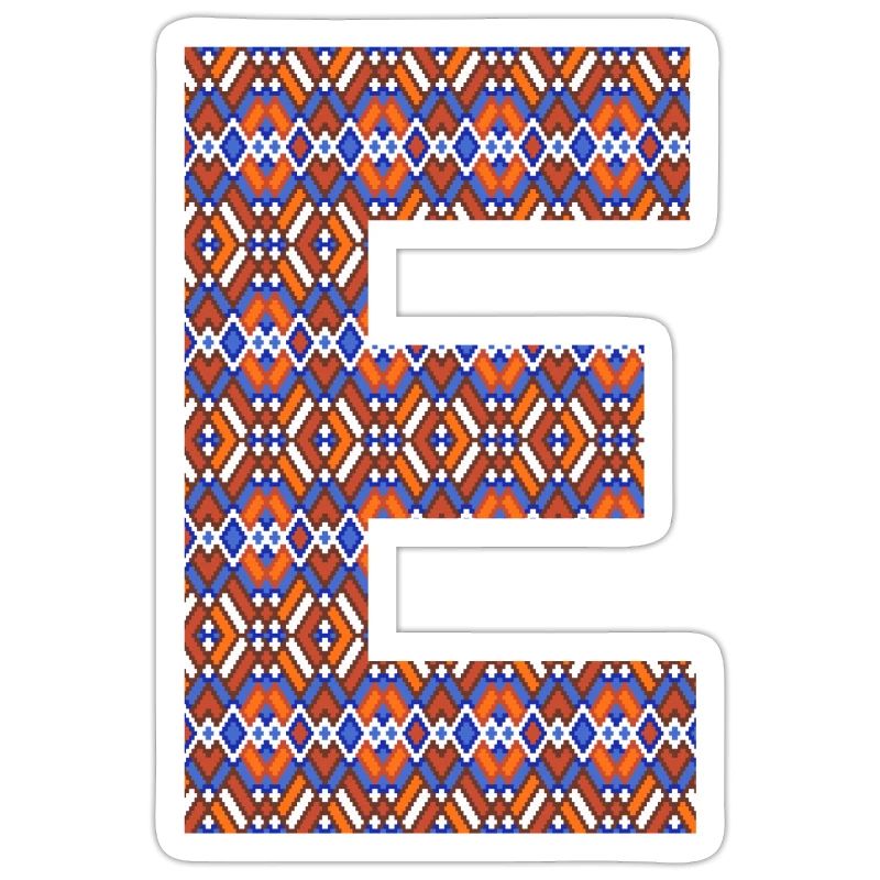 Monogramm Buchstabe E - geometrisches Muster