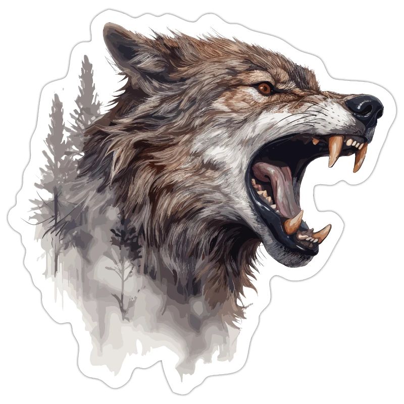 Wolf Wolf Head Scratch Marks Claws Wild Forest Hunter