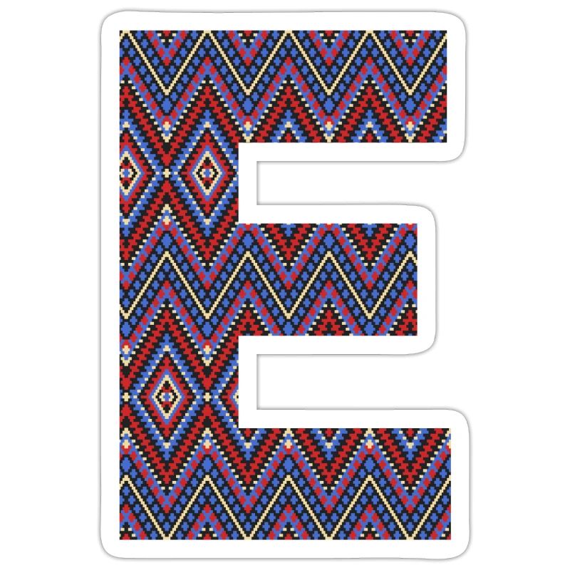 Monogramme Lettre E- design coloré boho