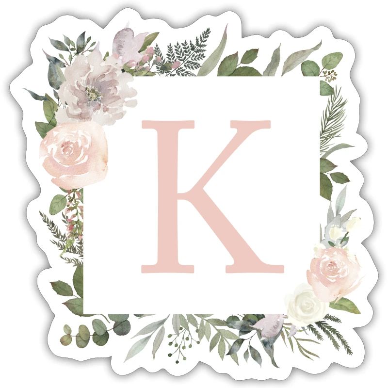 K Monogram Eucalyptus Boho