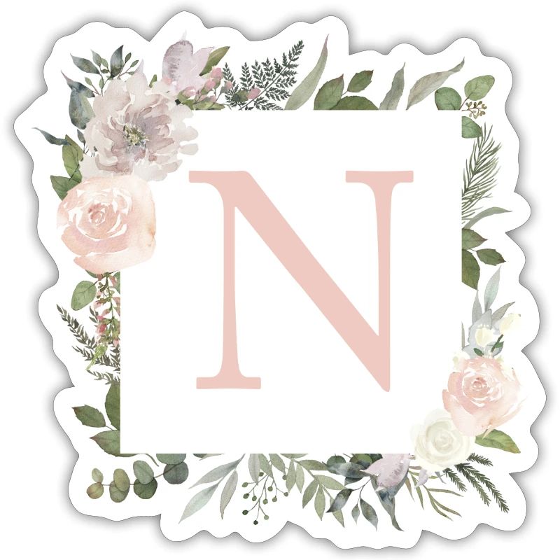 N Monogramme Eucalyptus Boho