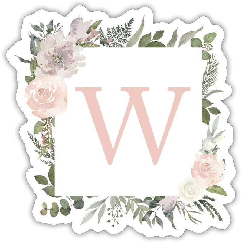 W Monogramme Eucalyptus Boho