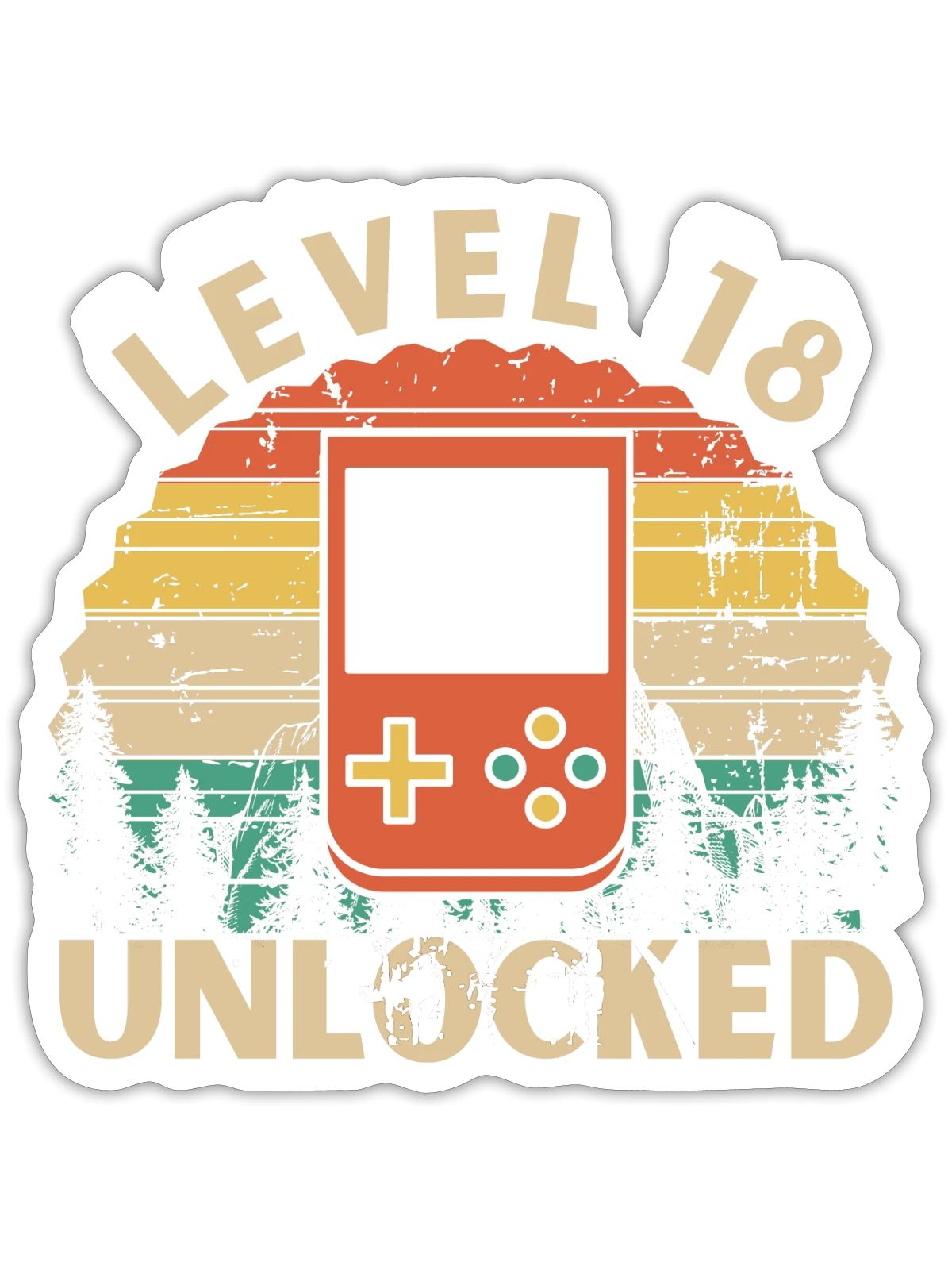Level 18 freigeschaltet - Sticker Größe S (10 x 10 cm) - Mattweiß - Vorne