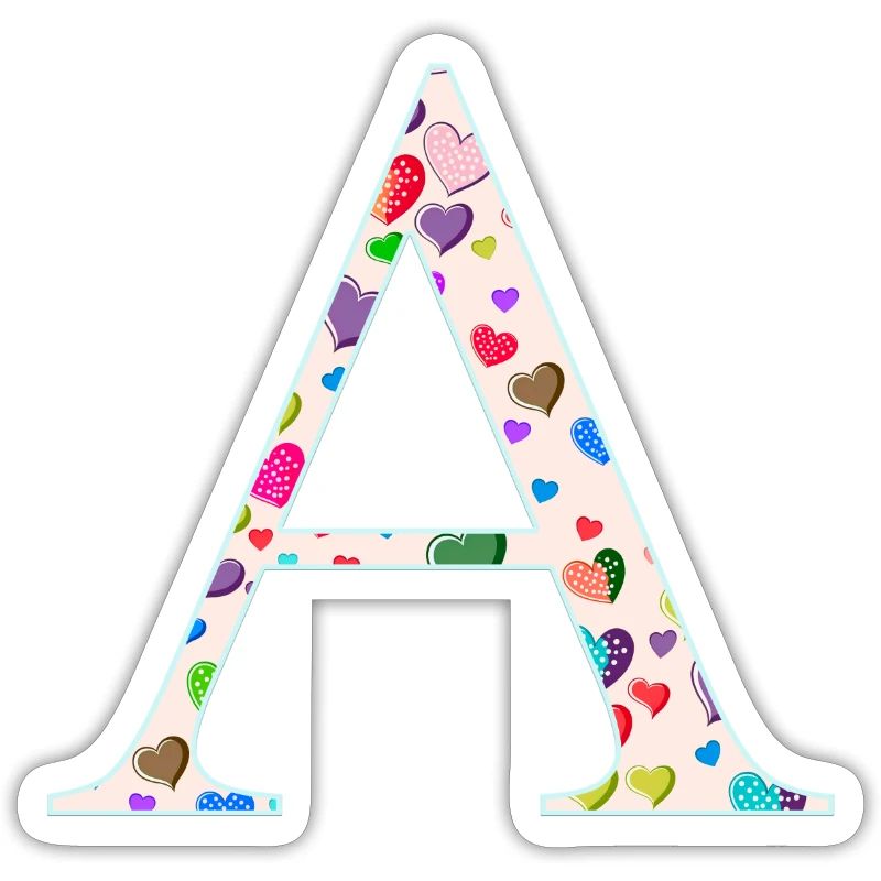 Customizable Monogram A Heart Pattern