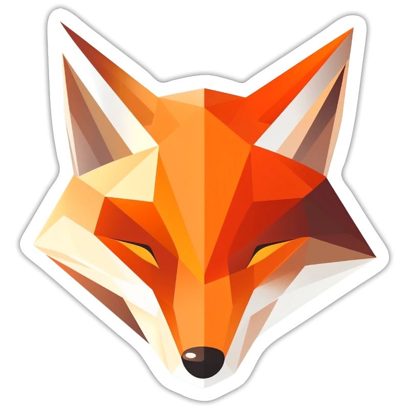 Fox Head Low Poly Logo Design