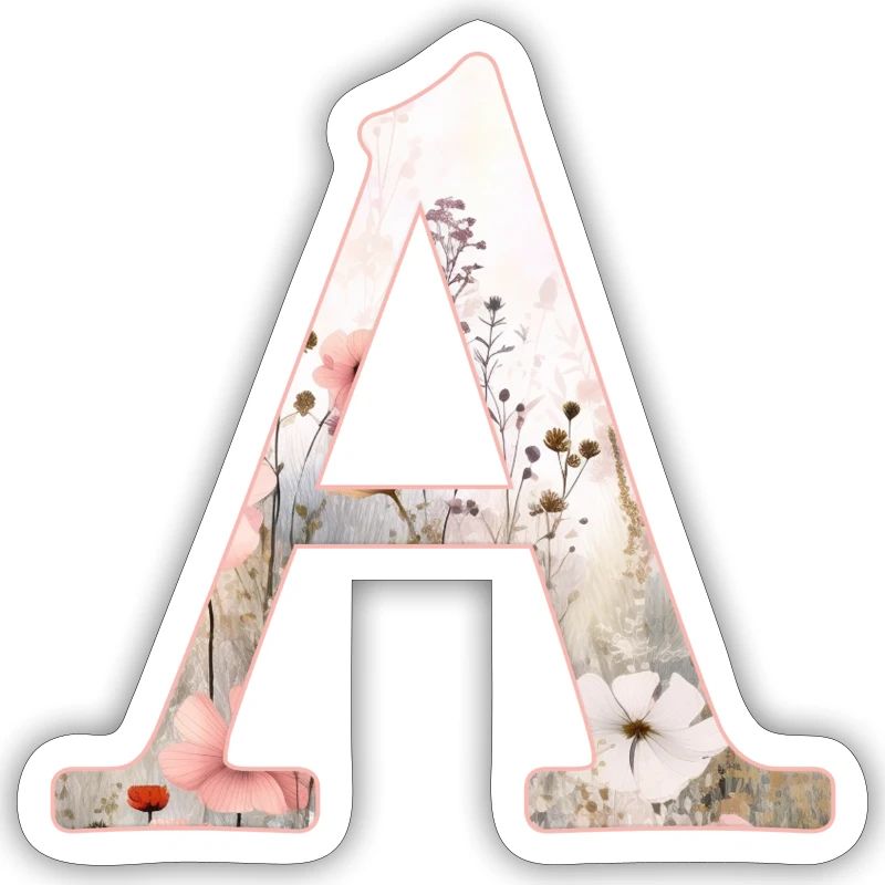 Personalizable Monogram A Floral Pattern