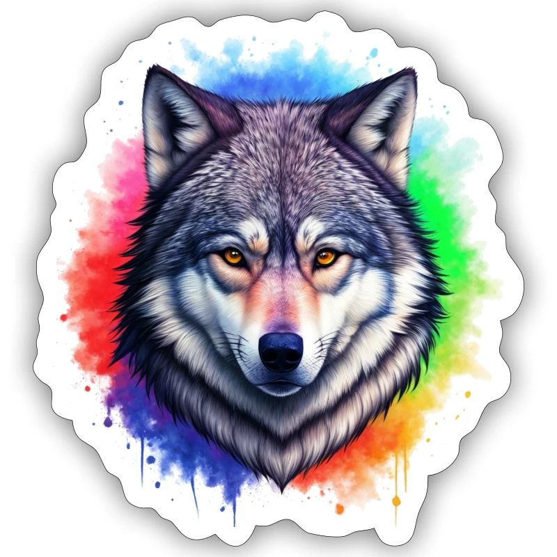 Wolf Regenbogen Explosion
