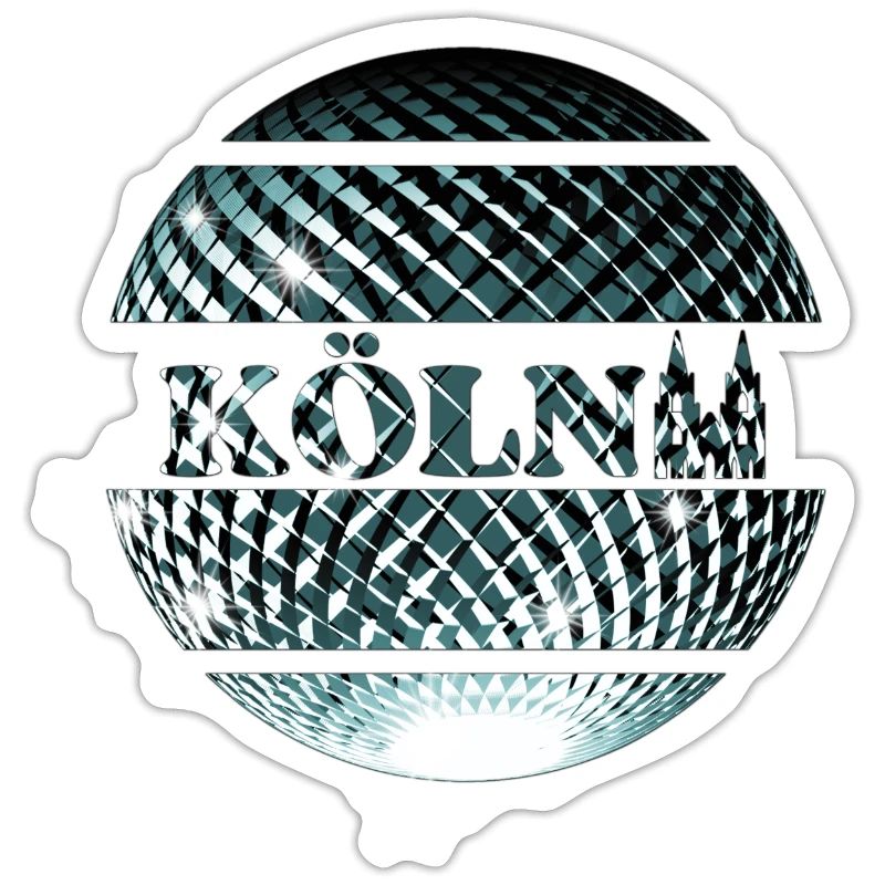 Cologne logo with platinum blue disco ball