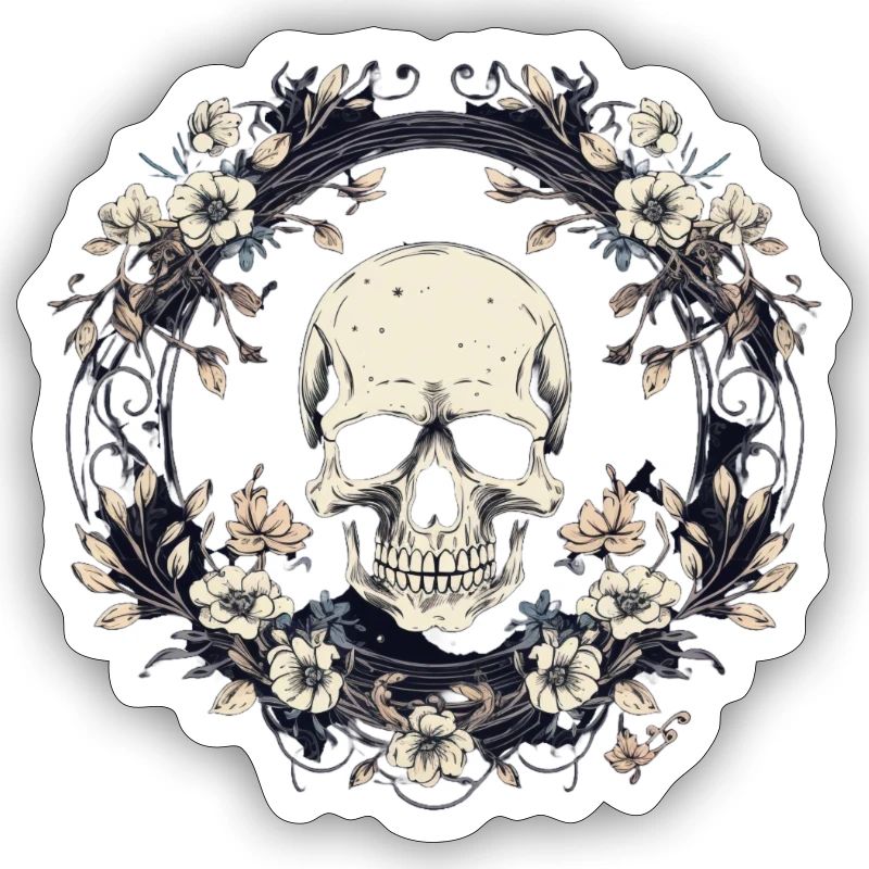 Whimsical Skull Circle