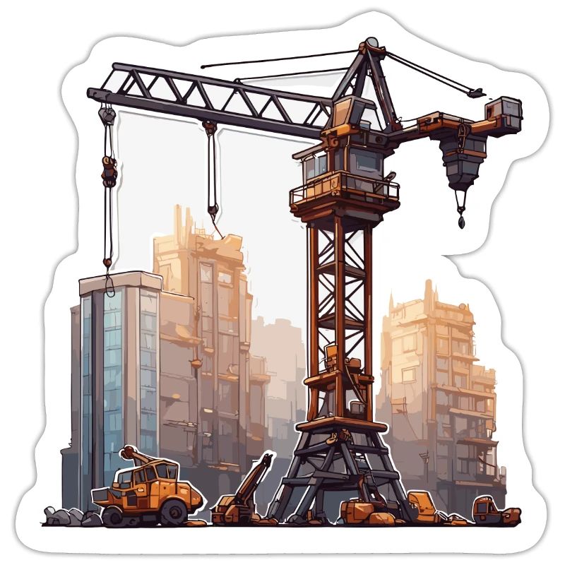 Crane / construction site / winch / crane system