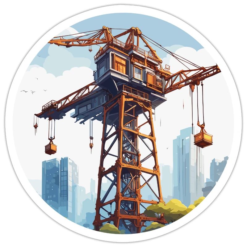 Crane / construction site / winch / crane system