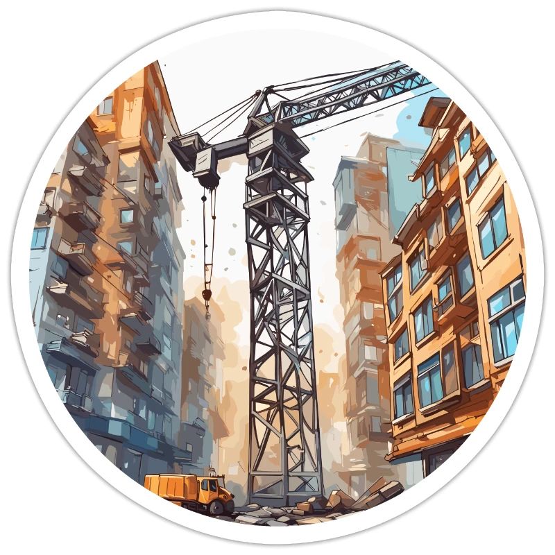 Crane / construction site / winch / crane system