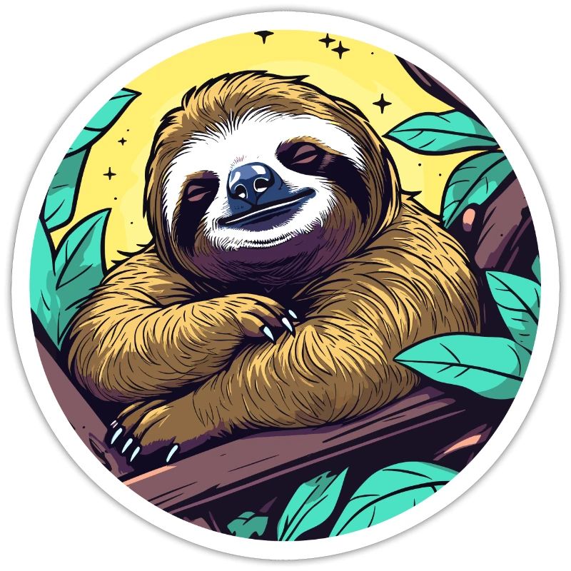 Sleeping Sloth Illustration