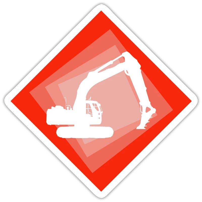 Excavator, construction worker, construction site