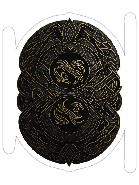 Monogramme Maya noir et or - Sticker taille S (10 x 10 cm) - blanc mat - Devant